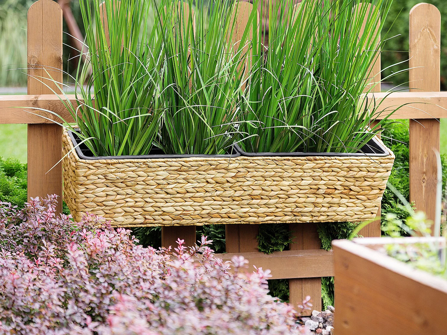 Doniczka KAWALA Rattan 80 cm Piaskowy 152357 - obrazek 1