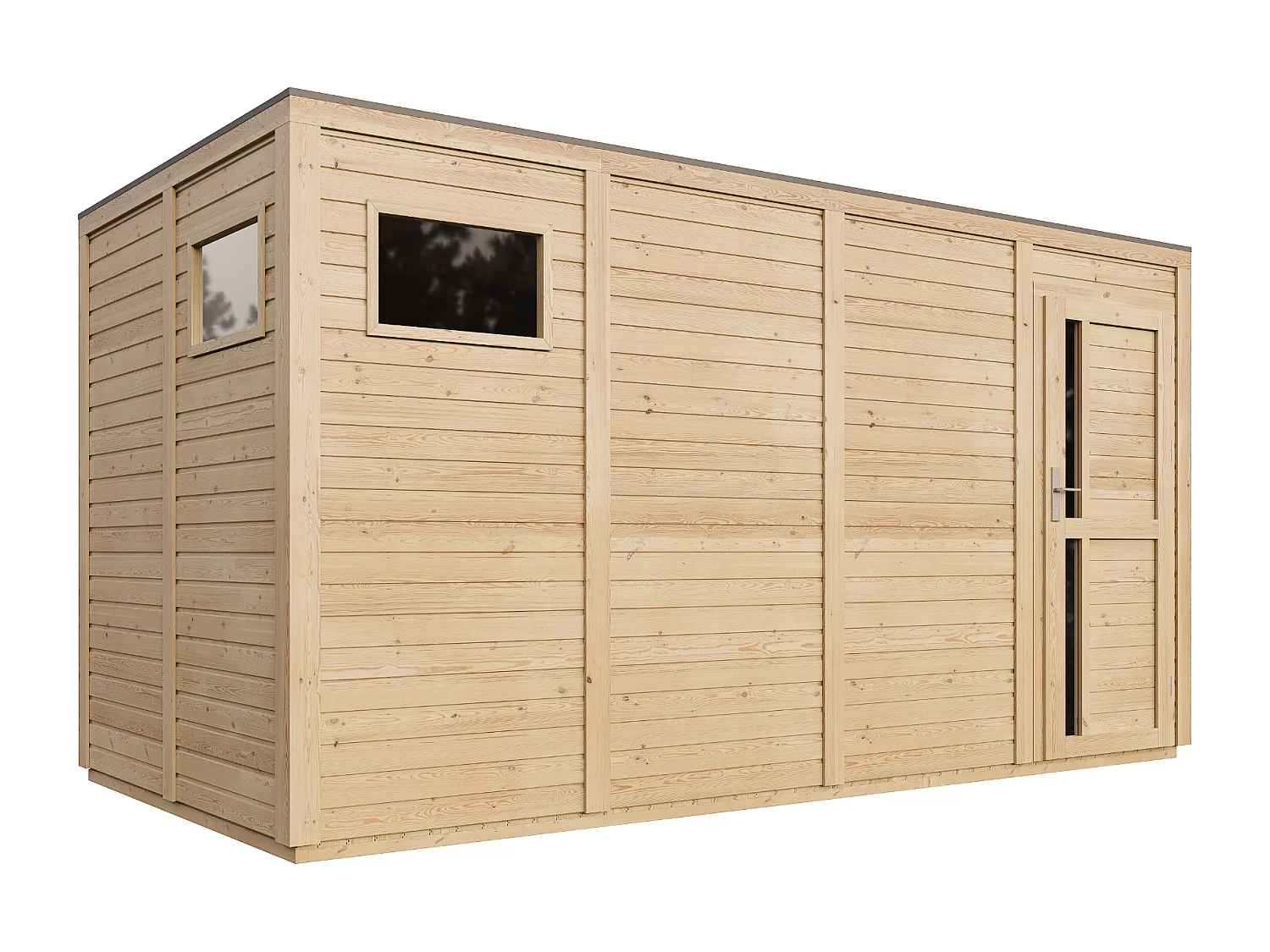 Drewniany domek narzedziowy z podłogą - 8,16 m² / 202x404xH216 cm - M327F1+M327G 4993219 - obrazek 1
