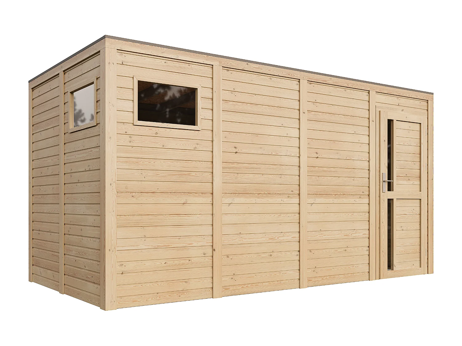 Drewniany domek narzedziowy - 8,16 m² / 202x404xH210 cm - M327F1 4993221 - obrazek 1