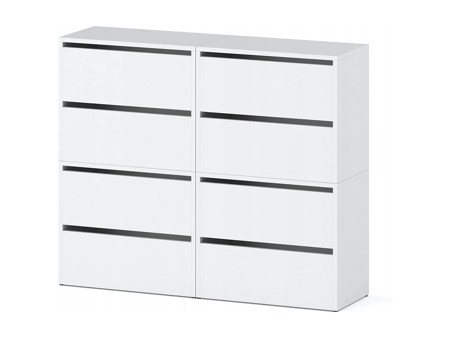 Duża Szafka Na Buty Stiv-Meble 8 Drzwi 4 moduły 120cm Biały Mat 120x36x100 cm 1szt. 4706341 - obrazek 1