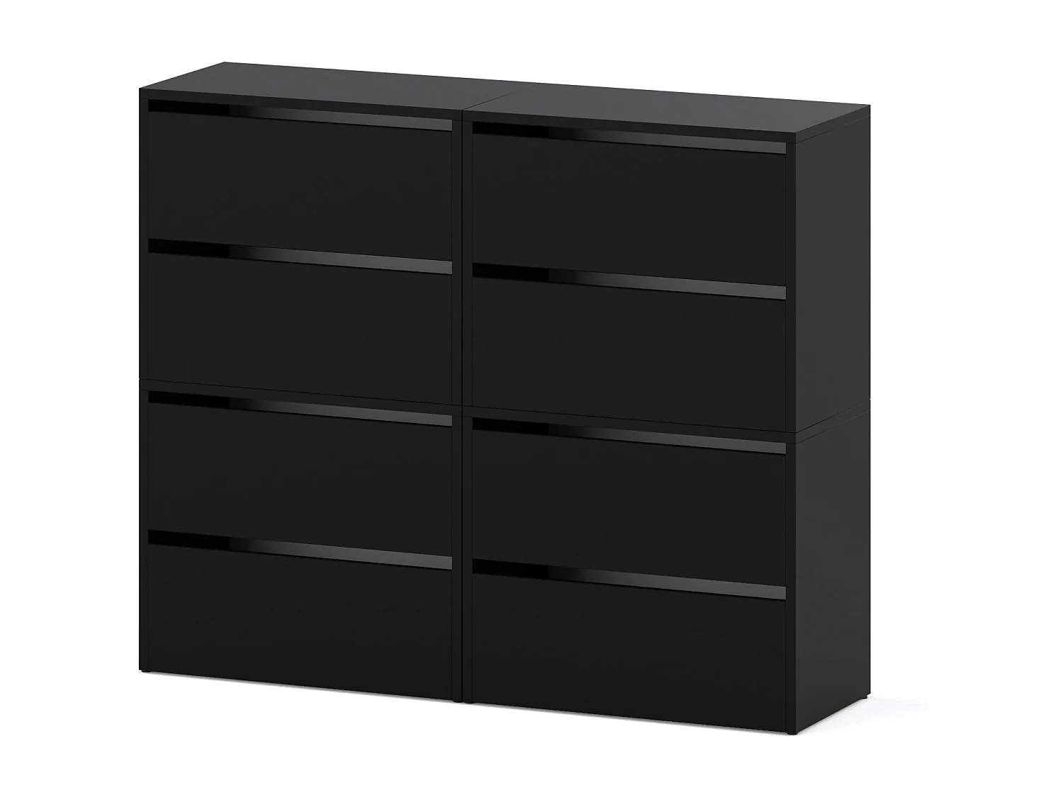 Duża Szafka Na Buty Stiv-Meble 8 Drzwi 4 moduły 120cm Czarny Mat 120x36x100 cm 1szt. 4706340