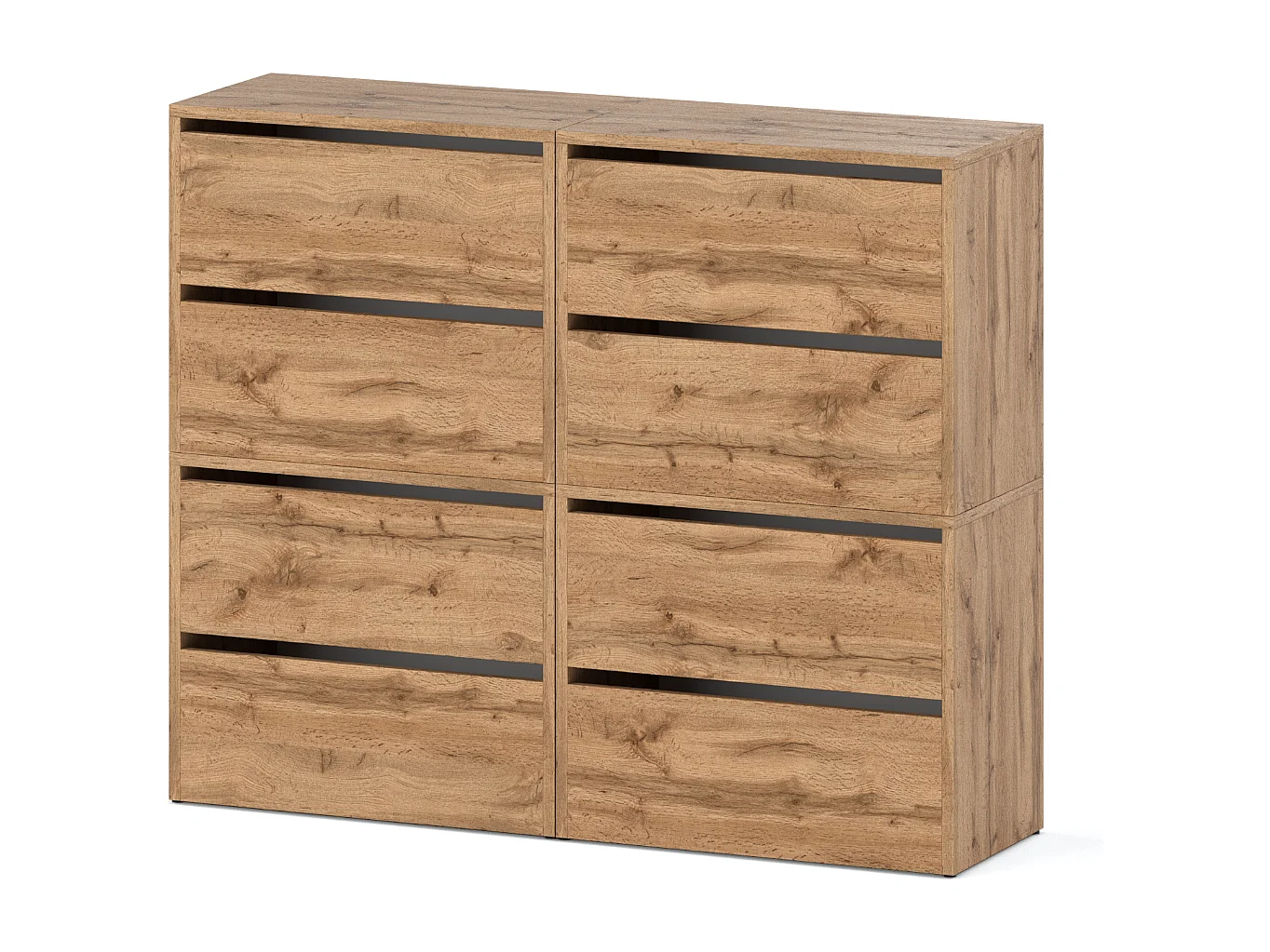 Duża Szafka Na Buty Stiv-Meble 8 Drzwi 4 moduły 120cm Dąb Wotan 120x36x100 cm 1szt. 4144132 - obrazek 1