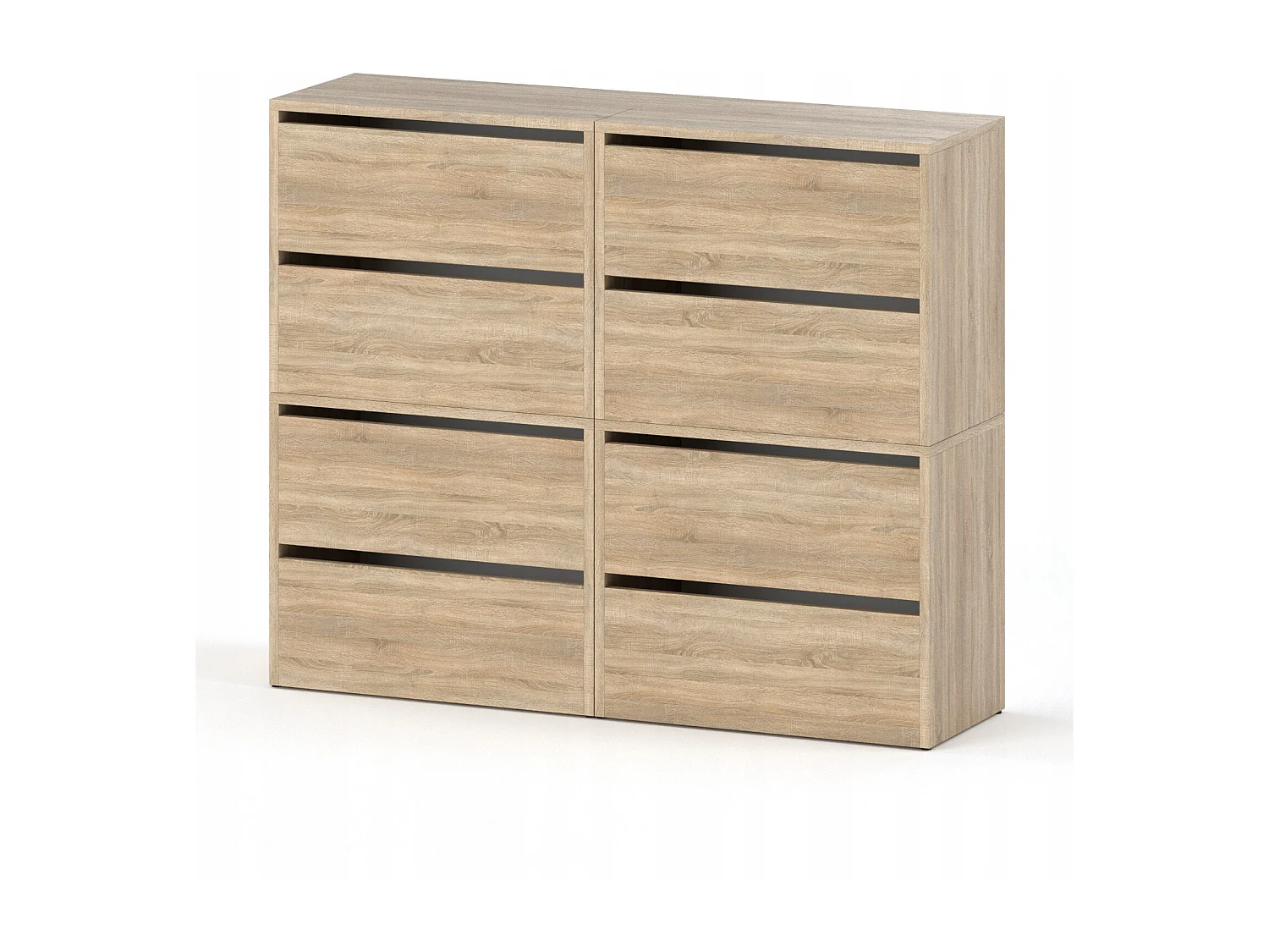 Duża Szafka Na Buty Stiv-Meble 8 Drzwi 4 moduły 120cm Dąb Sonoma 120x36x100 cm 1szt. 4706329 - obrazek 1