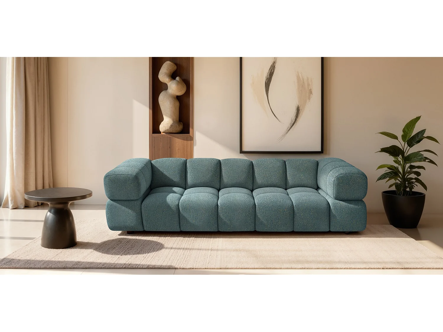 Luksusowa Zielona Sofa 4-Osobowa z Weluru ALVERO 280cm – Premiumowy Design i Komfort 4928215