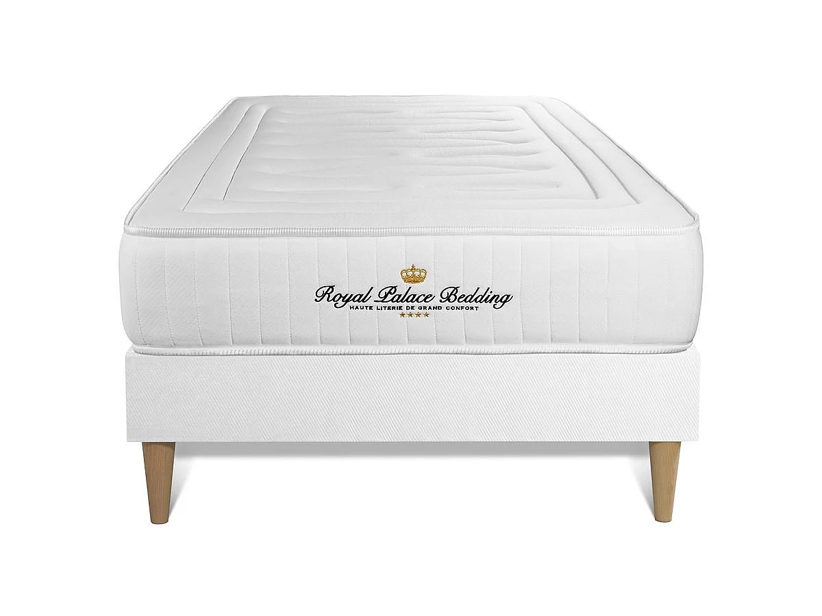 Materac LANCASTER 90×200 cm, Grubosc : 22 cm, sprezyny kieszeniowe i pianka z pamiecia ksztaltu, Wysoki, 3 strefy komfortu + zestaw podstawa lózka 161495