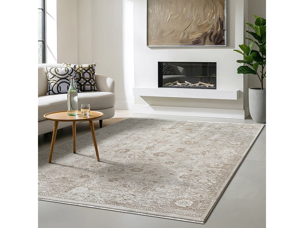 Dywan Flowline salonu stylu vintage, beżowy, 200 x 290 cm 5025887 - obrazek 1