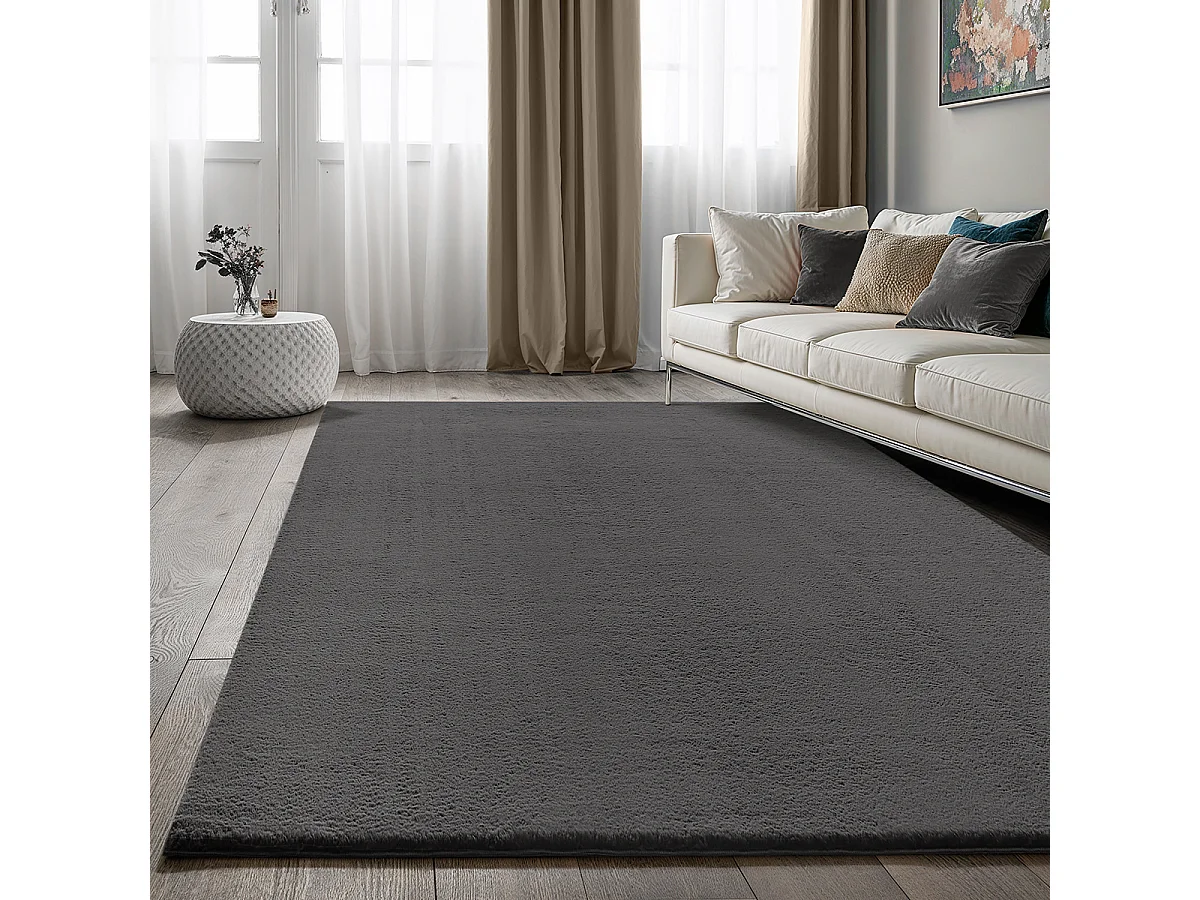 Dywan Cosy miękki nadający prania jednolity, antracytowy, 200 x 280 cm 5025895 - obrazek 1