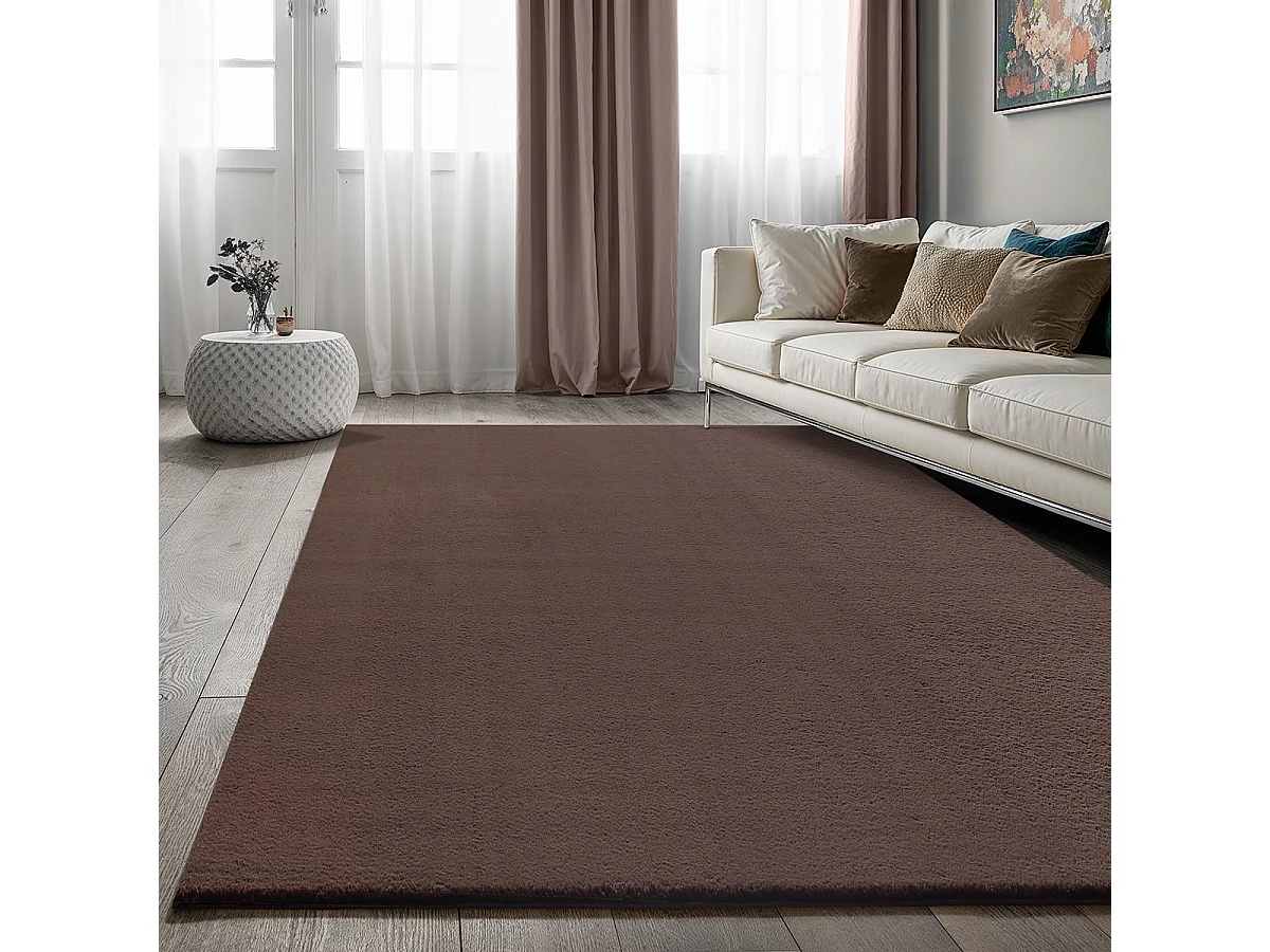 Dywan Cosy miękki nadający prania jednolity, brązowy, 80 x 300 cm 5025906 - obrazek 1