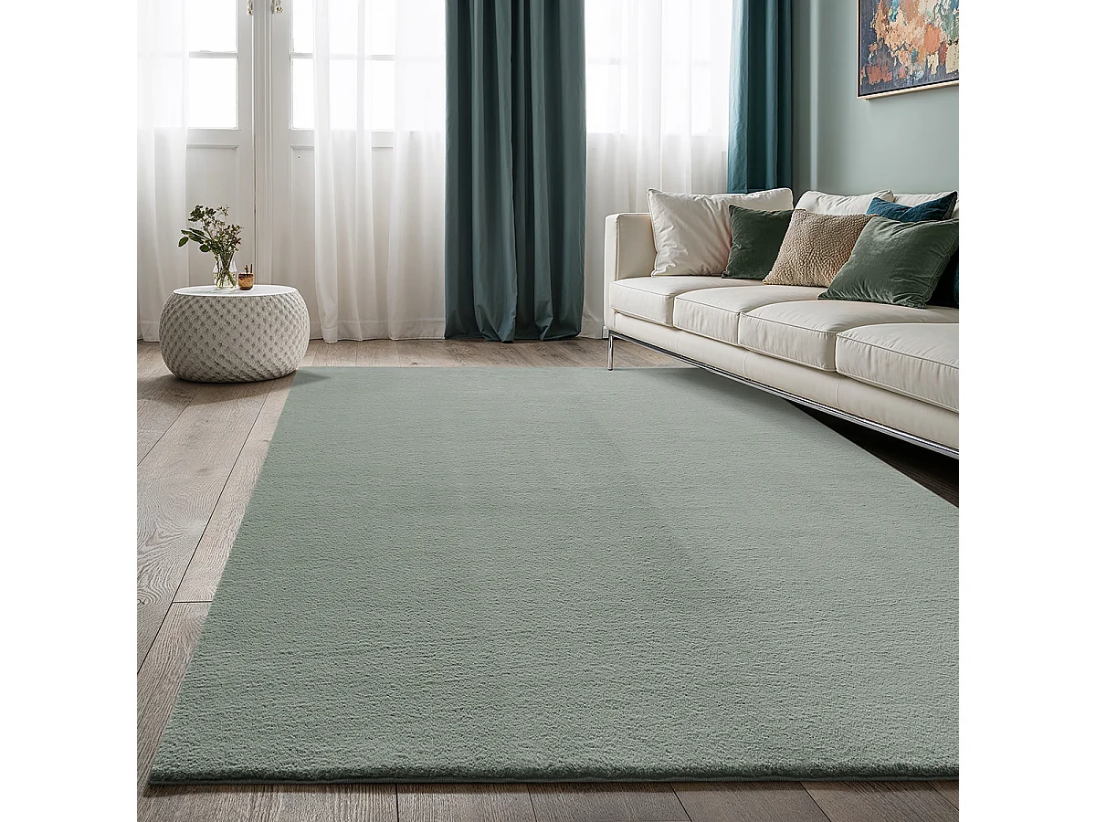 Dywan Cosy miękki nadający prania jednolity, zielony, 160 x 220 cm 5025921 - obrazek 1