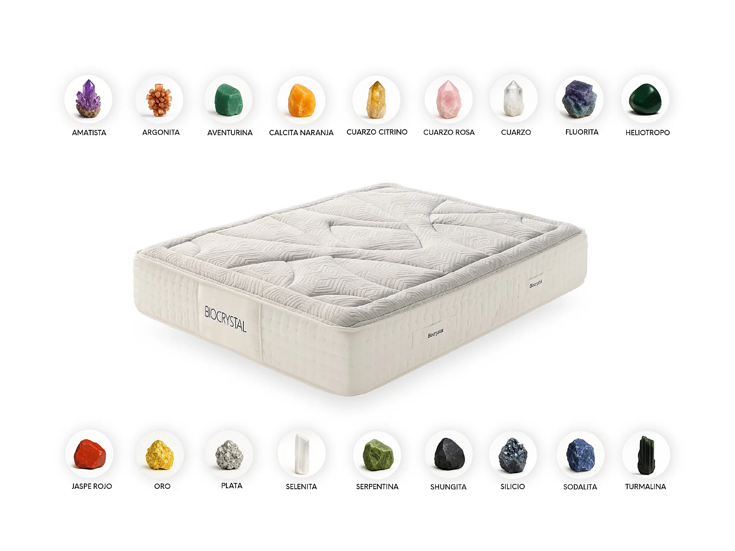 Materac Sprężyny kieszeniowe Biocrystal Gold Spring, 30cm, 140x200cm - Moonia 4777637 - obrazek 1