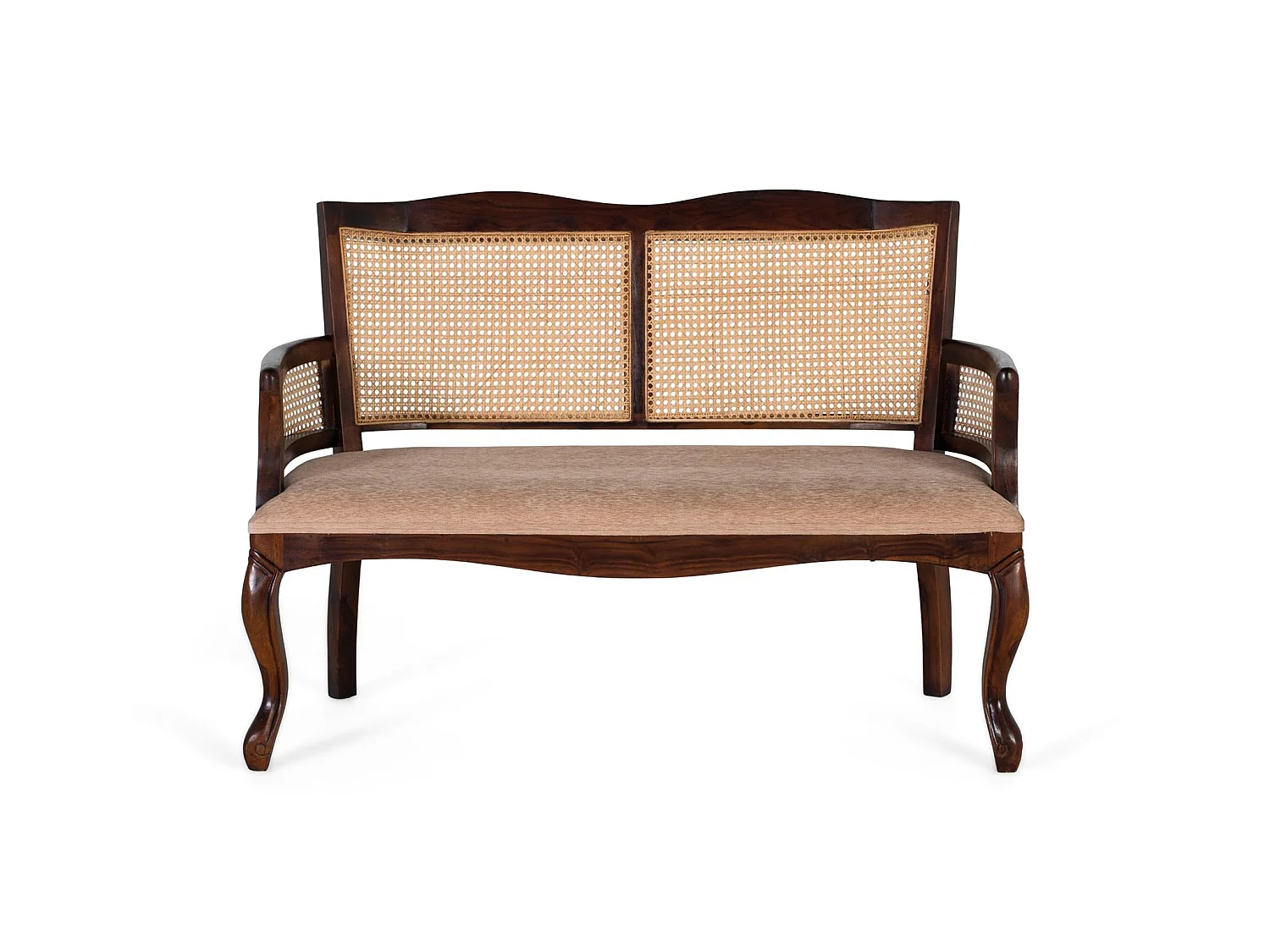Sofa z drewna akacjowego 120 cm w stylu rustykalnym vintage - 88x120x60 4534121 - obrazek 1