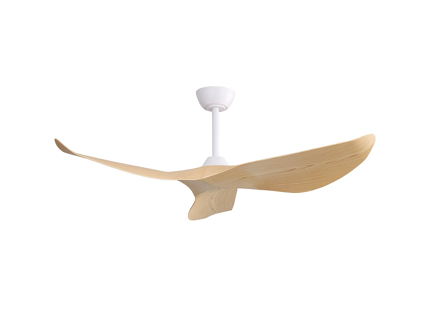 Designerski Wentylator Sufitowy 132 cm, 52" - Ultrasilnik DC o Cichej Pracy, 3 Łopatki z ABS, Pilot, Funkcja Rewersu, Bez Oświetlenia - Naturalny 5039552 - obrazek 1