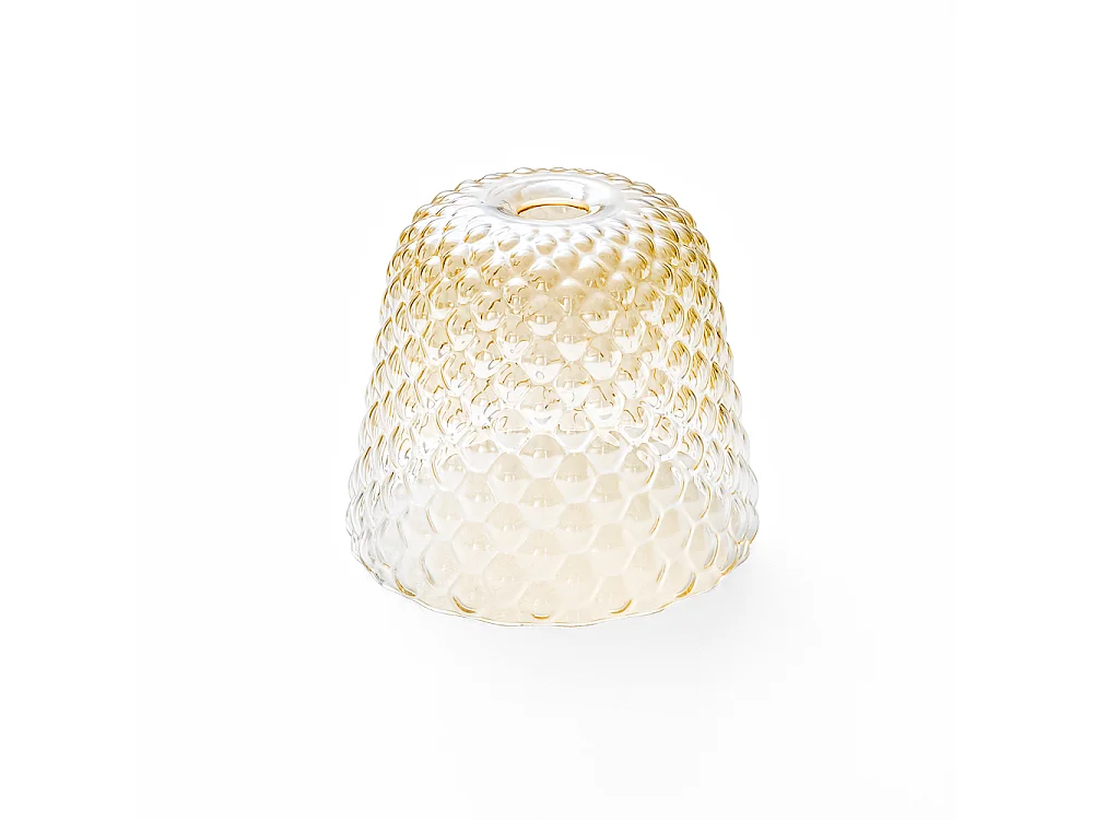 Dyfuzor szklany bursztynowy do lamp wiszących - wykończenie przezroczyste, wzór dekoracyjny, oprawka E27 (małe szkło) d.25X21,5 4105064 - obrazek 1