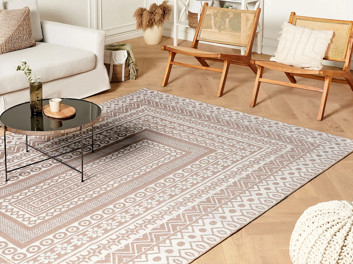 Dywan 200 x 300 cm beżowo-biały BAGLAR 815905 - obrazek 1