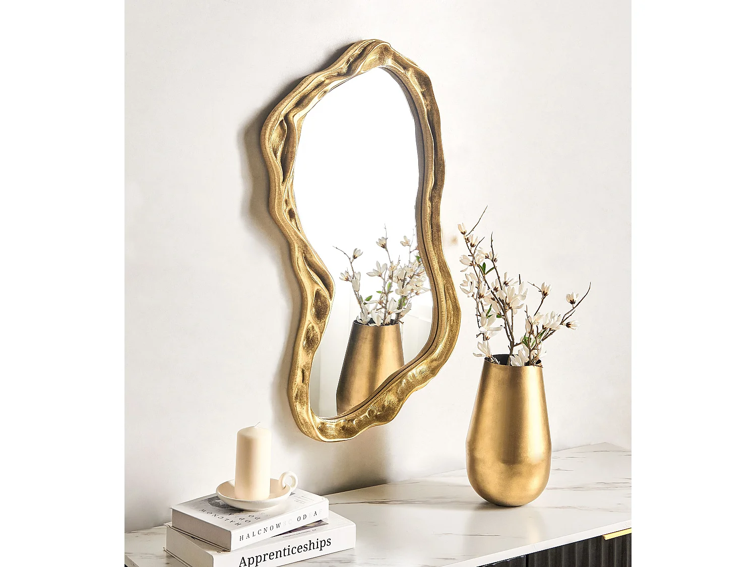 Lustro ścienne SERY 38 cm 75 cm Złoty 4107730 - obrazek 1