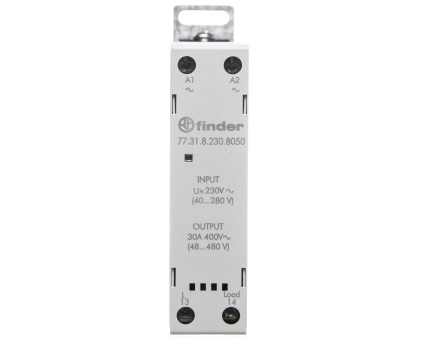 Modułowy przekaźnik SSR na szynę DIN 1Z 30A 60‑240V AC załączanie w zerze, sterowanie 230V AC 77.31.8.230.8050 - obrazek 2