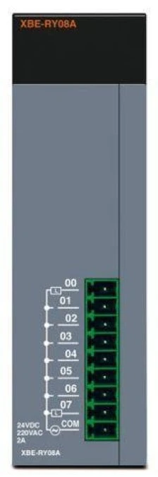 Moduł wyjść cyfrowych przekaźnikowych separowanych LS Electric 8DO‑Relay Przyłącza śrubowe 4723006800 XBE‑RY08B