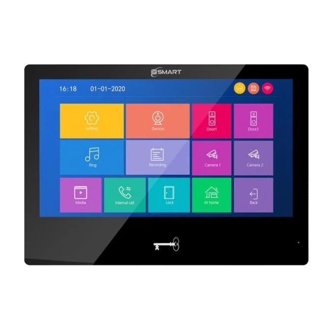 Monitor wideodomofonu 10cali kolorowy @SMART M10T‑B‑WiFi czarny, ekran dotykowy - obrazek 1