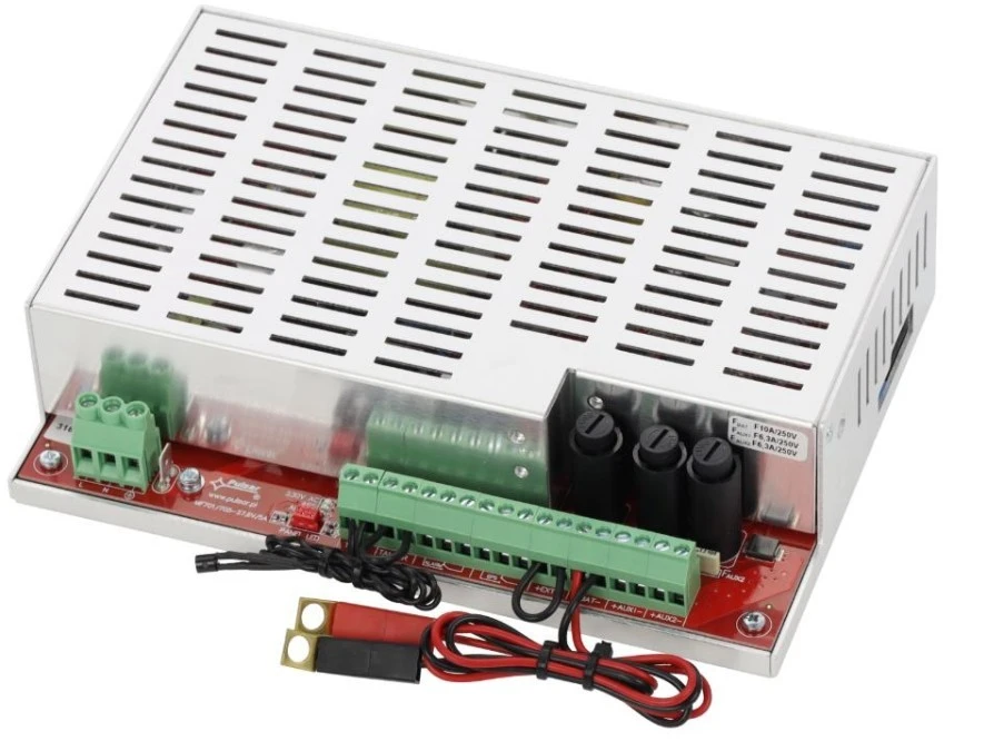 Moduł zasilacza do systemów przeciwpożarowych EN54M‑5A7‑17 27,6V/5A/2×7‑17Ah - obrazek 1