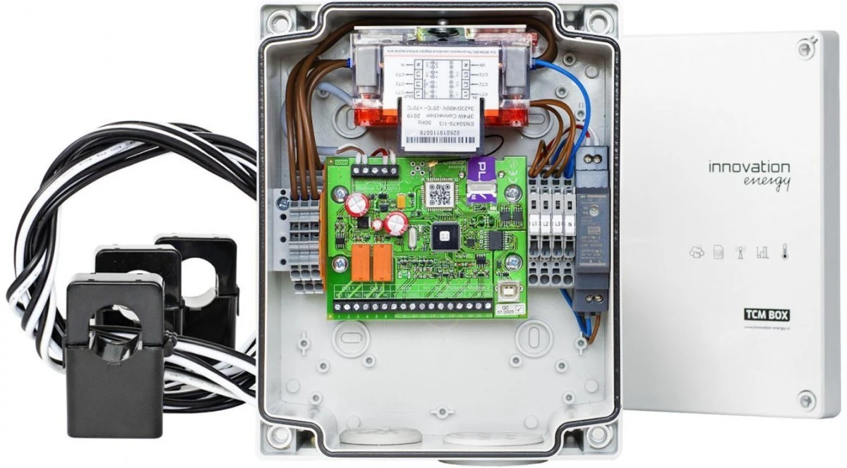Monitor energii elektrycznej TCM BOX 1P z kartą SIM i trzema przekładnikami 150‑24 - obrazek 1