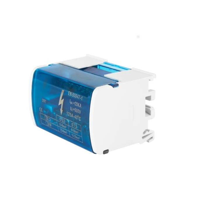 Modułowy Blok Rozdzielczy Mostek Szyna 125A 500V 7 Otworów - obrazek 3
