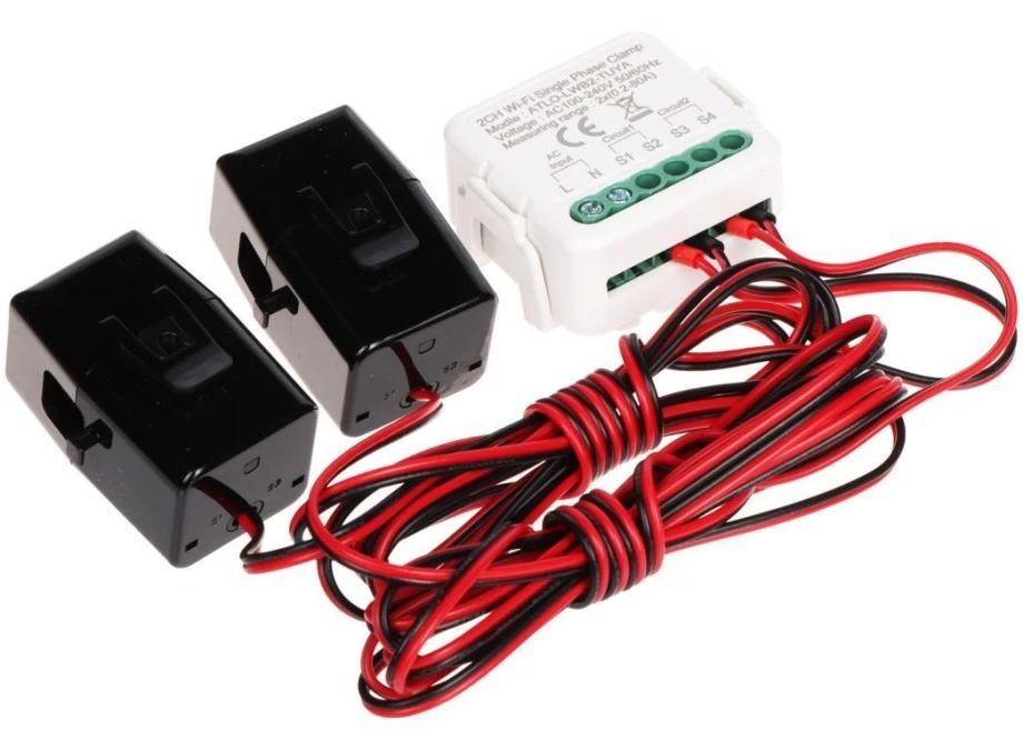 MONITOR ENERGII ELEKTRYCZNEJ ATLO‑LWB2‑TUYA JEDNOFAZOWY DWUKANAŁOWY - obrazek 1