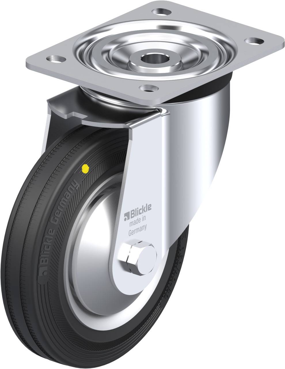 Blickle 102715 L-V 162R-EL-FA Kółko skrętne Średnica koła: 160 mm Maksymalne obciążenie: 135 kg 1 szt. - obrazek 1