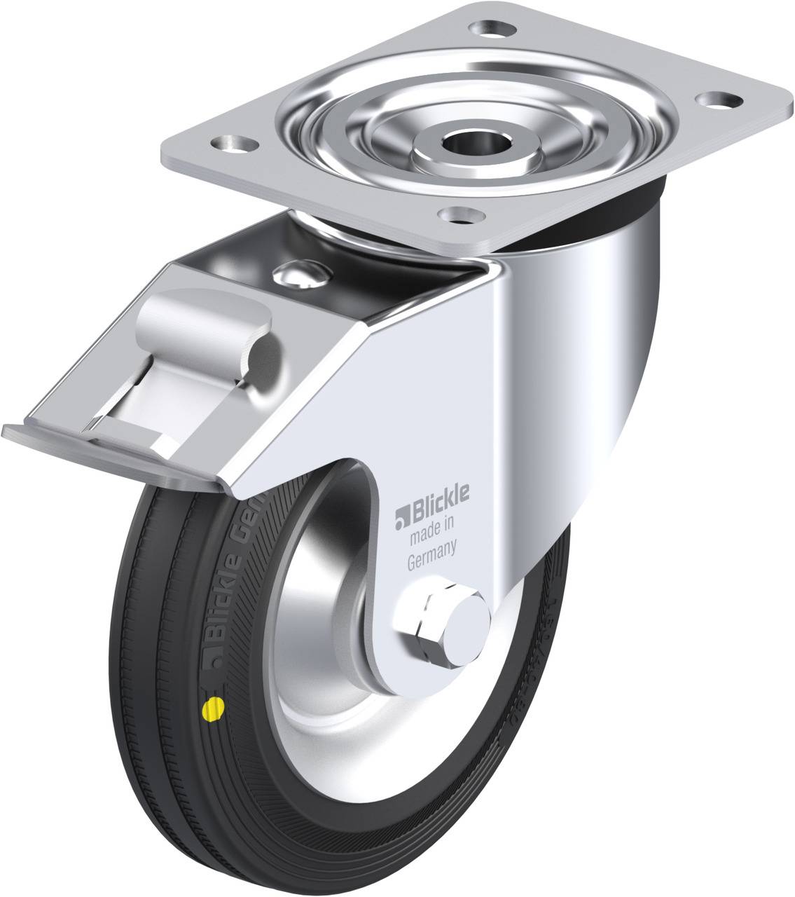 Blickle 20818 L-V 162R-FI-EL Kółko skrętne z hamulcem Średnica koła: 160 mm Maksymalne obciążenie: 135 kg 1 szt. - obrazek 1