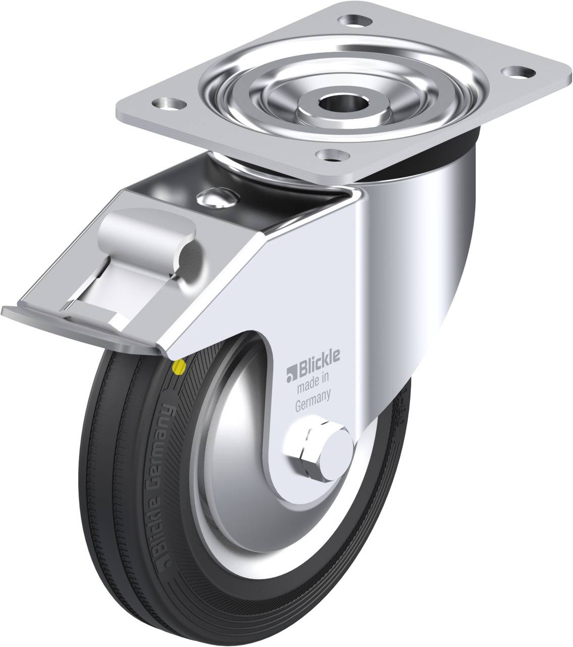 Blickle 252932 L-V 162R-FI-EL-FA Kółko skrętne z hamulcem Średnica koła: 160 mm Maksymalne obciążenie: 135 kg 1 szt. - obrazek 1