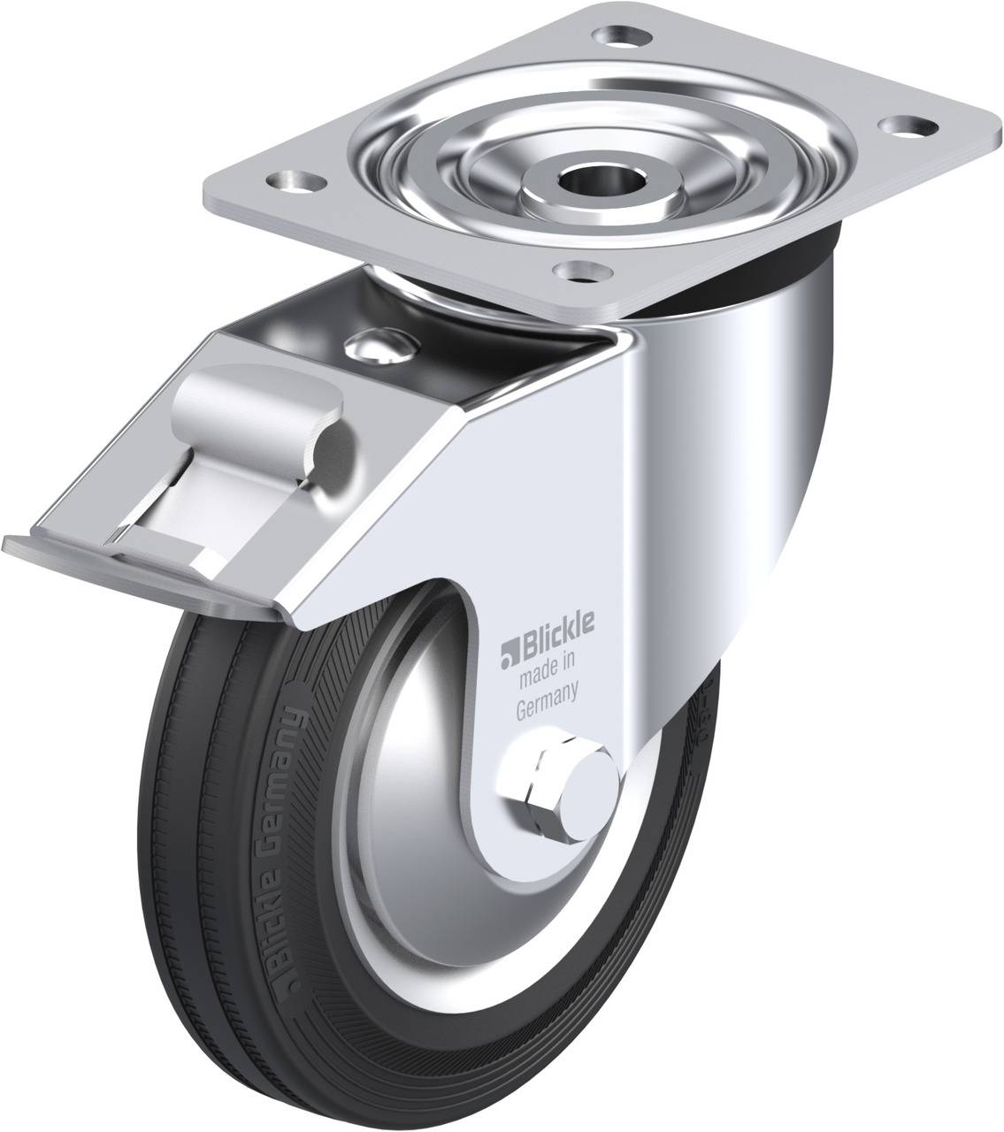 Blickle 83451 L-V 162R-FI-FA Kółko skrętne z hamulcem Średnica koła: 160 mm Maksymalne obciążenie: 135 kg 1 szt. - obrazek 1