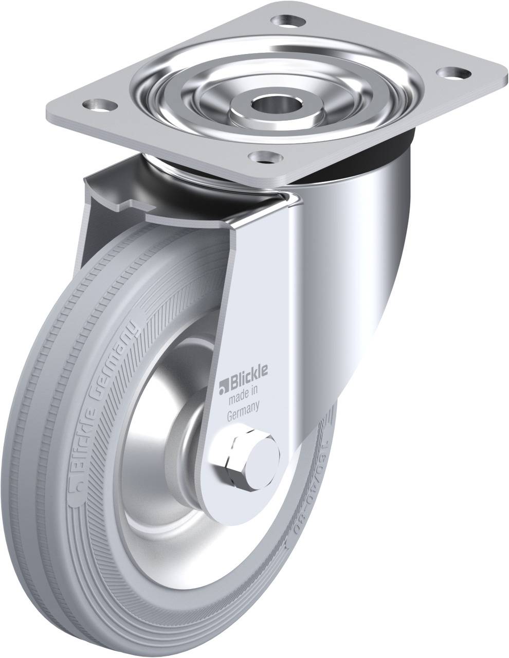 Blickle 53983 L-V 162R-SG Kółko skrętne Średnica koła: 160 mm Maksymalne obciążenie: 135 kg 1 szt. - obrazek 1