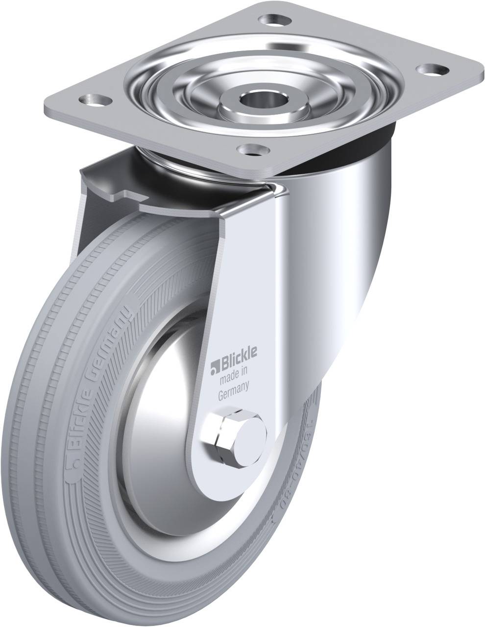 Blickle 55343 L-V 162R-SG-FA Kółko skrętne Średnica koła: 160 mm Maksymalne obciążenie: 135 kg 1 szt. - obrazek 1