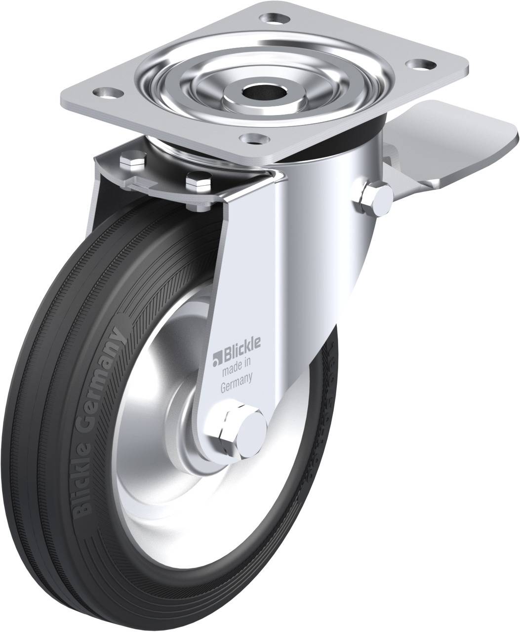 Blickle 50039 L-V 182R-ST Kółko skrętne z hamulcem Średnica koła: 180 mm Maksymalne obciążenie: 170 kg 1 szt. - obrazek 1