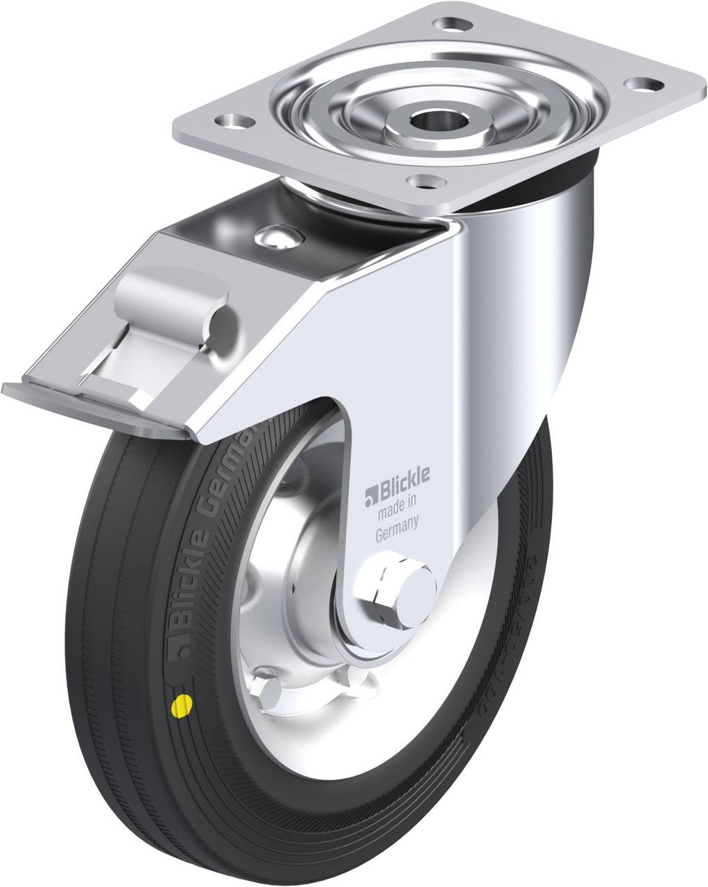 Blickle 89516 L-V 200K-FI-EL Kółko skrętne z hamulcem Średnica koła: 200 mm Maksymalne obciążenie: 205 kg 1 szt. - obrazek 1