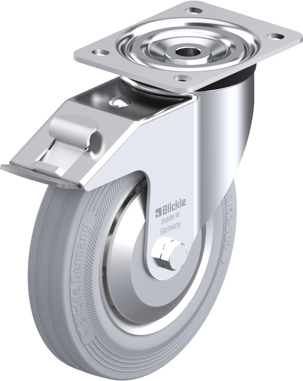 Blickle 399865 L-V 200K-FI-SG-FA Kółko skrętne z hamulcem Średnica koła: 200 mm Maksymalne obciążenie: 205 kg 1 szt. - obrazek 1