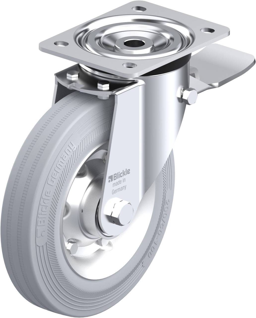 Blickle 315929 L-V 200K-ST-SG Kółko skrętne z hamulcem Średnica koła: 200 mm Maksymalne obciążenie: 205 kg 1 szt. - obrazek 1