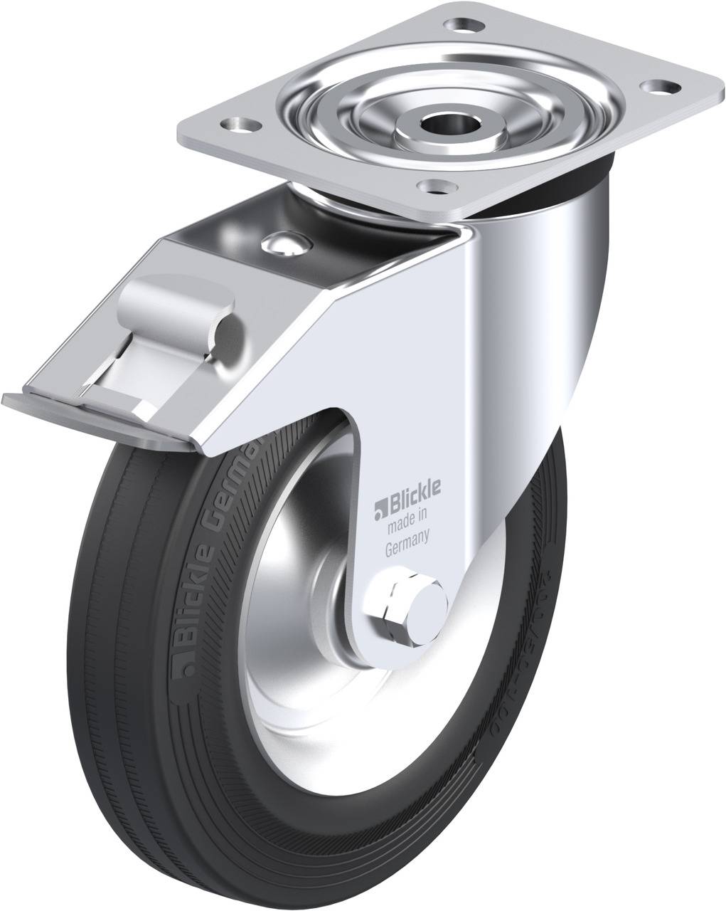 Blickle 37408 L-V 202R-FI Kółko skrętne z hamulcem Średnica koła: 200 mm Maksymalne obciążenie: 205 kg 1 szt. - obrazek 1