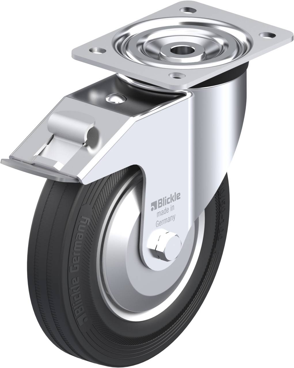 Blickle 37143 L-V 202R-FI-FA Kółko skrętne z hamulcem Średnica koła: 200 mm Maksymalne obciążenie: 205 kg 1 szt. - obrazek 1