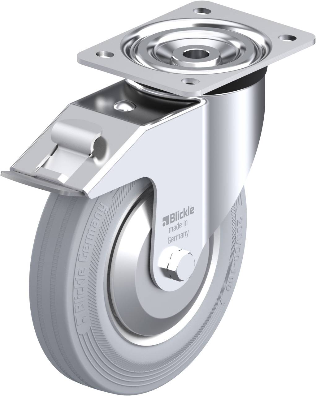 Blickle 58008 L-V 202R-FI-SG-FA Kółko skrętne z hamulcem Średnica koła: 200 mm Maksymalne obciążenie: 205 kg 1 szt. - obrazek 1