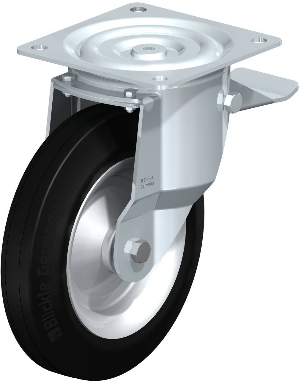 Blickle 50070 L-V 252R-ST Kółko skrętne z hamulcem Średnica koła: 250 mm Maksymalne obciążenie: 295 kg 1 szt. - obrazek 1