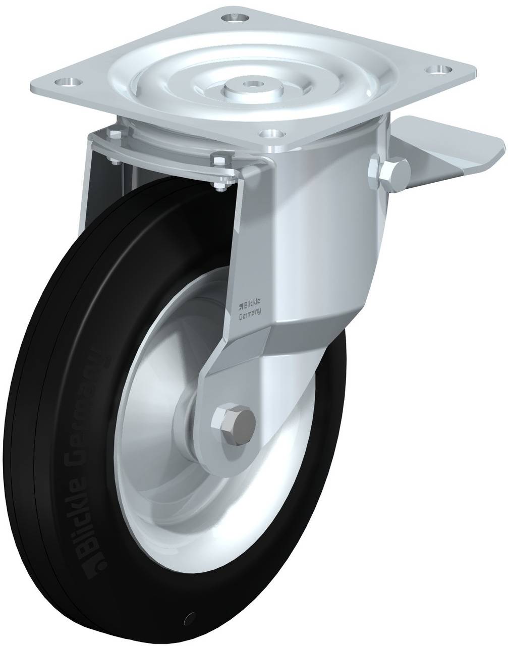 Blickle 19653 L-V 252R-ST-EL Kółko skrętne z hamulcem Średnica koła: 250 mm Maksymalne obciążenie: 295 kg 1 szt. - obrazek 1