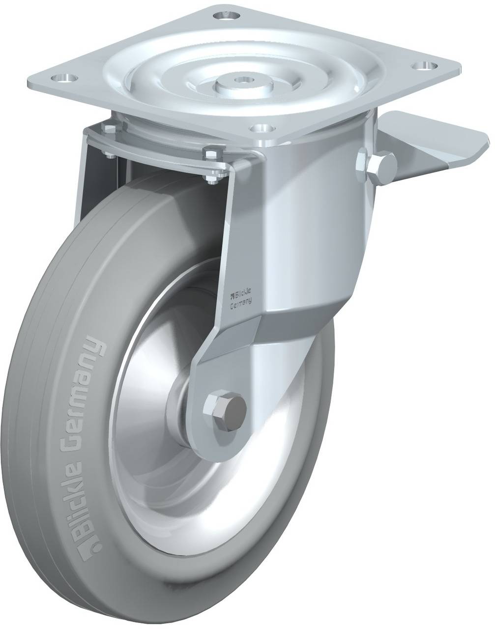 Blickle 675116 L-V 252R-ST-SG Kółko skrętne z hamulcem Średnica koła: 250 mm Maksymalne obciążenie: 295 kg 1 szt. - obrazek 1