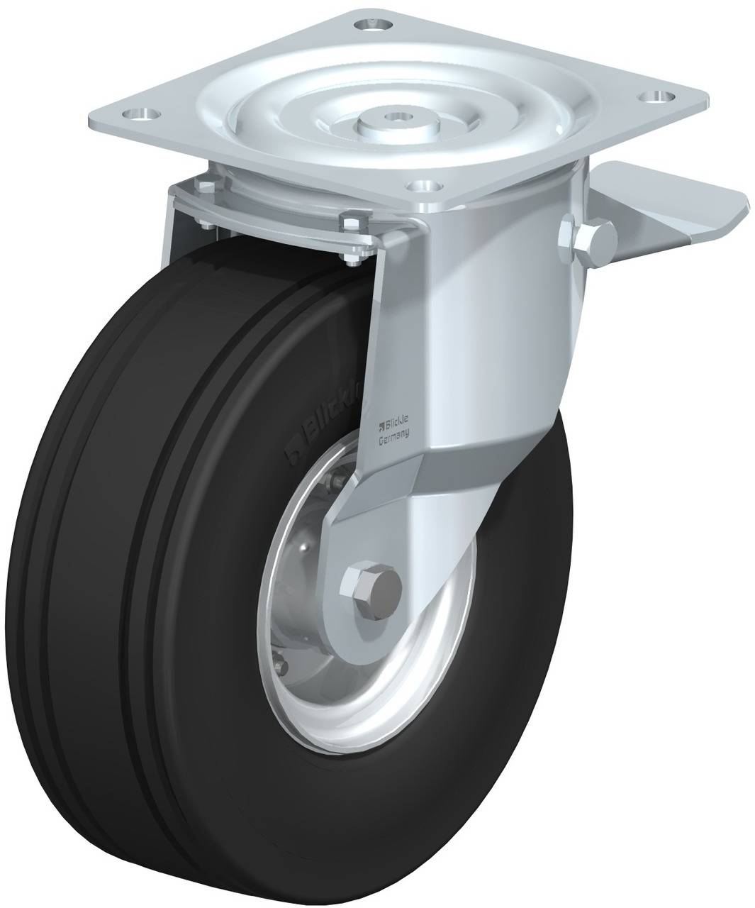 Blickle 68858 L-VLE 250K-ST Kółko skrętne z hamulcem Średnica koła: 250 mm Maksymalne obciążenie: 450 kg 1 szt. - obrazek 1