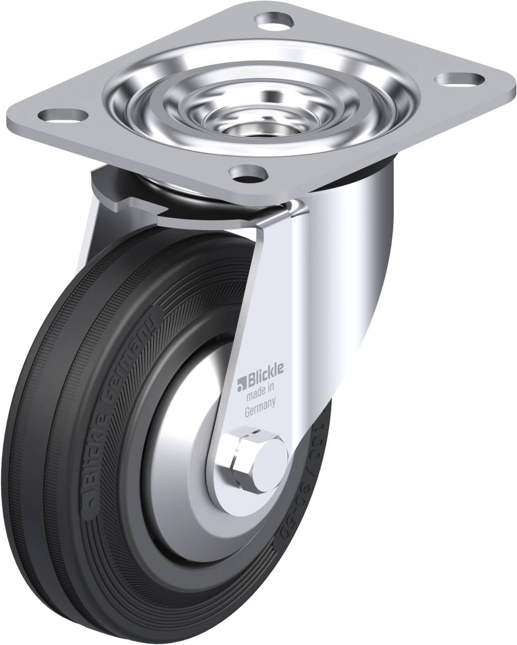 Blickle 85324 L-VPP 100G-FA Kółko skrętne Średnica koła: 100 mm Maksymalne obciążenie: 70 kg 1 szt. - obrazek 1
