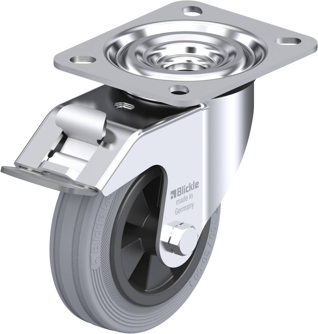 Blickle 303099 L-VPP 100G-FI-SG Kółko skrętne z hamulcem Średnica koła: 100 mm Maksymalne obciążenie: 70 kg 1 szt. - obrazek 1