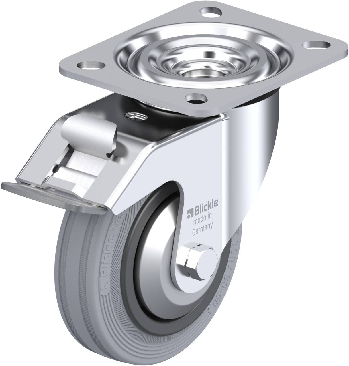 Blickle 749516 L-VPP 100G-FI-SG-FA Kółko skrętne z hamulcem Średnica koła: 100 mm Maksymalne obciążenie: 70 kg 1 szt. - obrazek 1