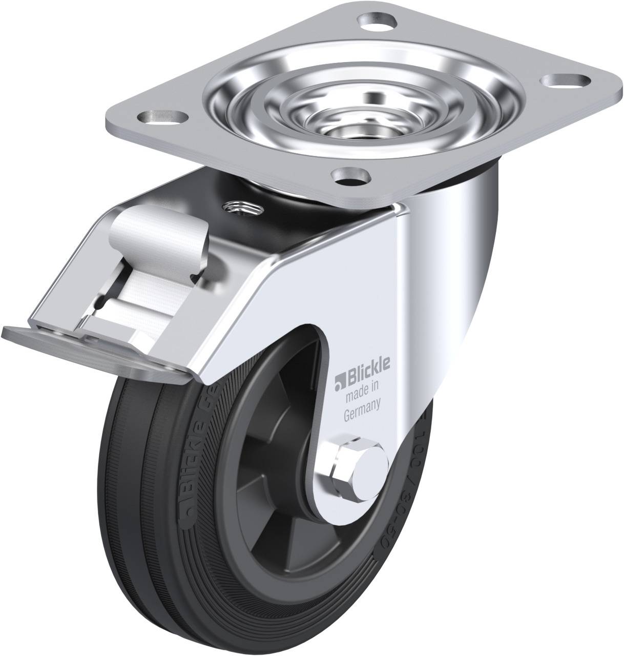 Blickle 9712 L-VPP 100R-FI Kółko skrętne z hamulcem Średnica koła: 100 mm Maksymalne obciążenie: 70 kg 1 szt. - obrazek 1