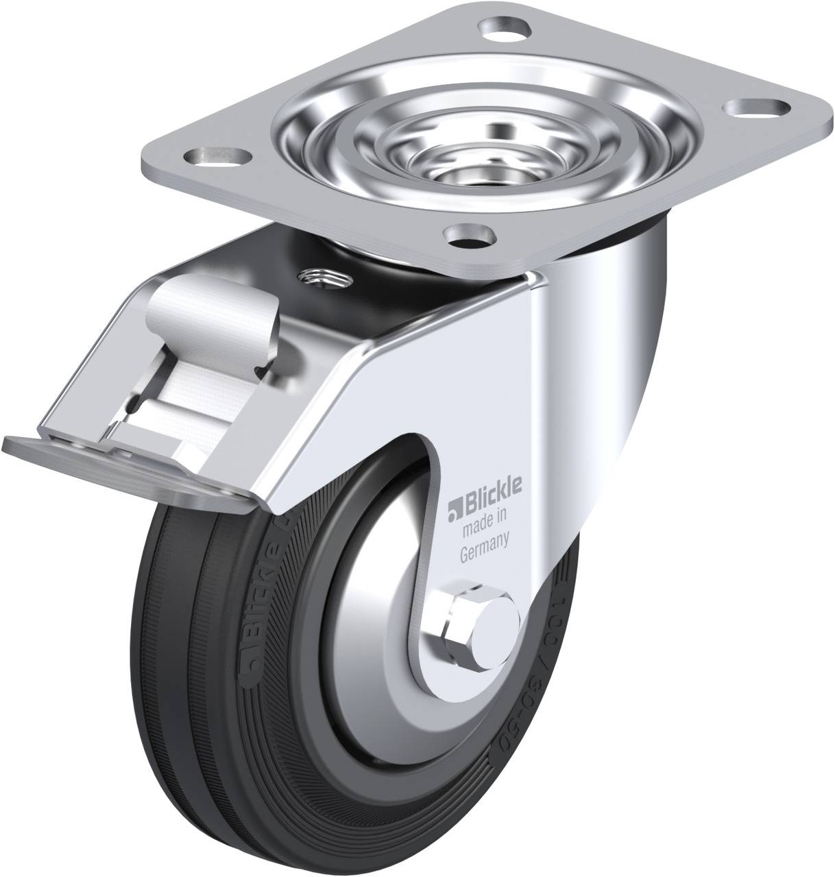 Blickle 263798 L-VPP 100R-FI-FA Kółko skrętne z hamulcem Średnica koła: 100 mm Maksymalne obciążenie: 70 kg 1 szt. - obrazek 1
