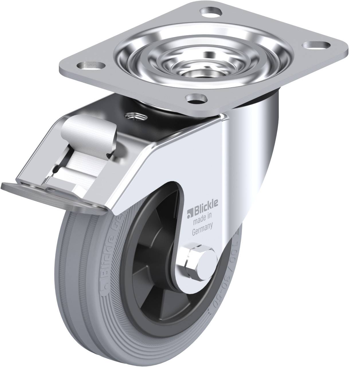 Blickle 238725 L-VPP 100R-FI-SG Kółko skrętne z hamulcem Średnica koła: 100 mm Maksymalne obciążenie: 70 kg 1 szt. - obrazek 1