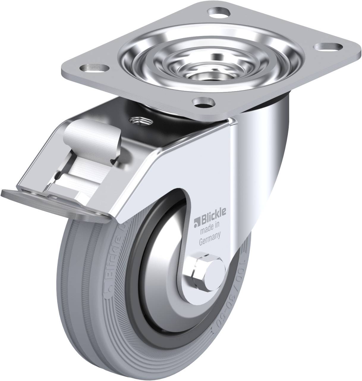 Blickle 736676 L-VPP 100R-FI-SG-FA Kółko skrętne z hamulcem Średnica koła: 100 mm Maksymalne obciążenie: 70 kg 1 szt. - obrazek 1